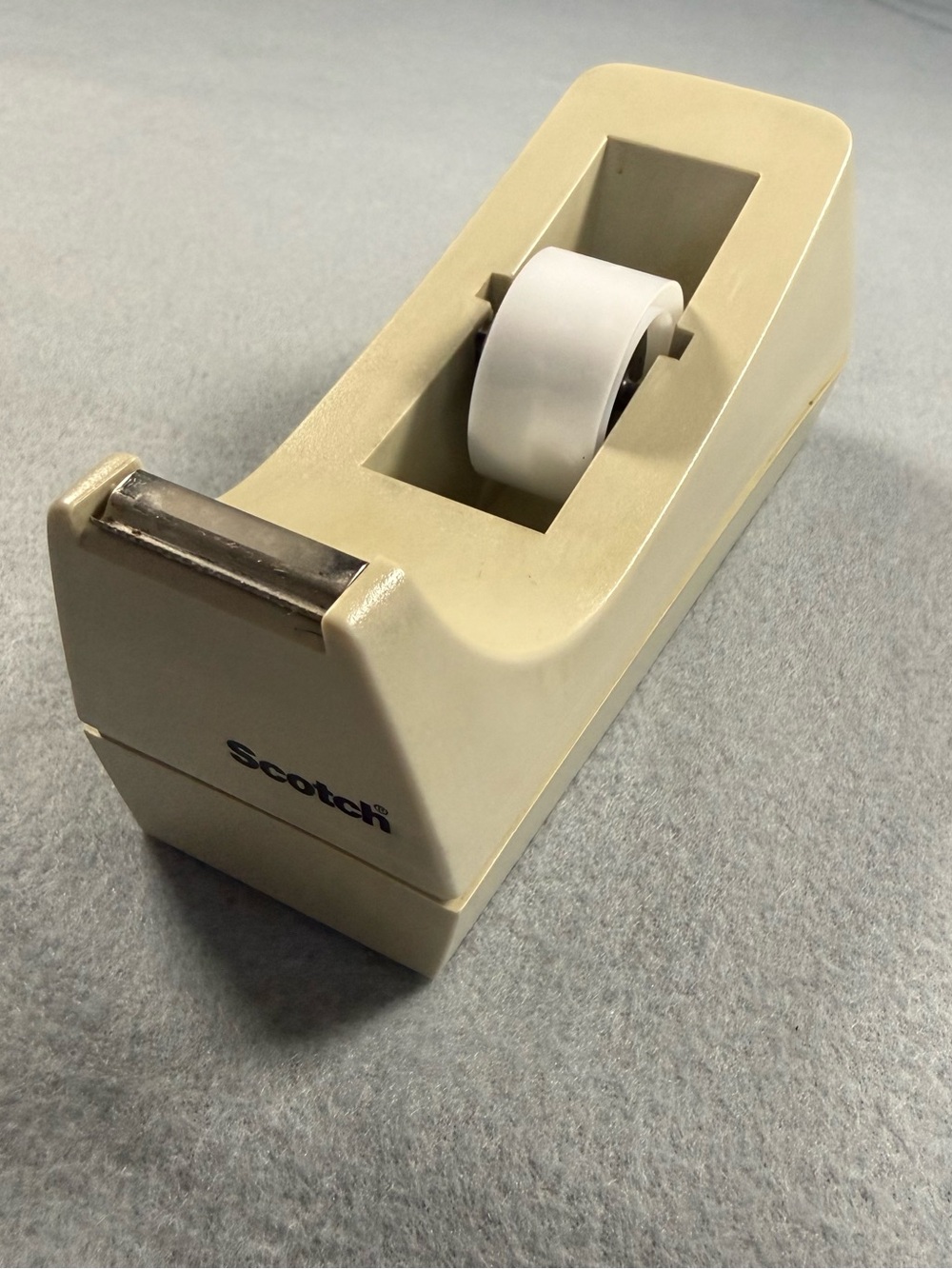 Vintage Scotch Tape Dispenser Sand Weighted Retro C-38 3M Beige